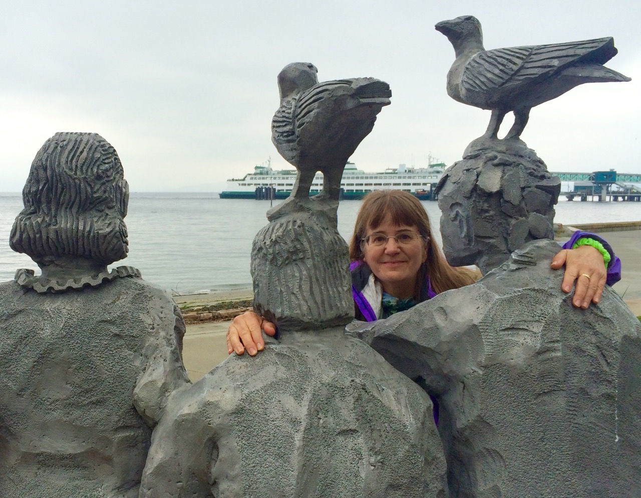 Edmonds, statue, travel, ferry, beach