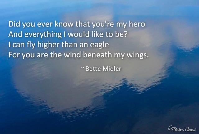 Bette Midler, wings, Marion Owen, photo, hospice
